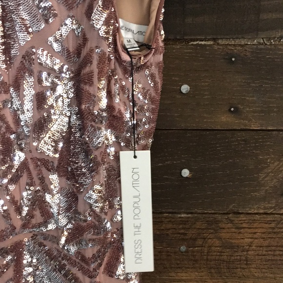 Dress the Population Pink Blush Sequin Dress- NWT - Picture 3 of 8